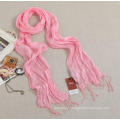 Женщины Pure Silk Solid Color Long Ruffle Scarf with Friges (SD260L)